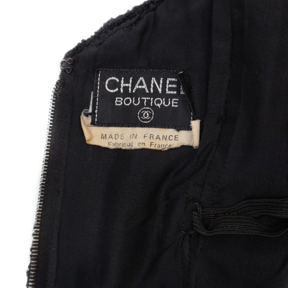 RARE Chanel Vintage‎ S/S 1993 Circa Black Tweed Corset with Gold Clover Buttons - Picture 9 of 10